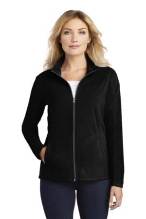 BLACK L223 port authority ladies microfleece jacket