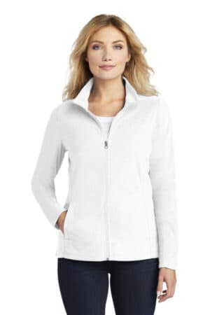 WHITE L223 port authority ladies microfleece jacket