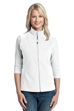 WHITE L226 port authority ladies microfleece vest