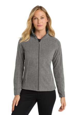 PEARL GREY HEATHER PEARL GREY HEATHER L235 port authority women's heather microfleece full-zip jacket