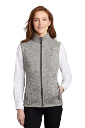 GREY HEATHER L236 port authority ladies sweater fleece vest