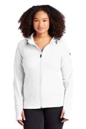WHITE L248 sport-tek ladies tech fleece full-zip hooded jacket