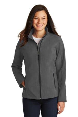 BLACK CHARCOAL HEATHER L317 port authority ladies core soft shell jacket
