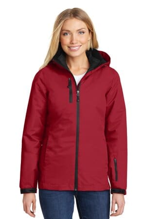 RICH RED/ BLACK L332 port authority ladies vortex waterproof 3-in-1 jacket