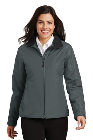 STEEL GREY/ TRUE BLACK L354 port authority ladies challenger jacket