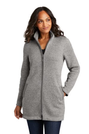 L425 port authority ladies arc sweater fleece long jacket