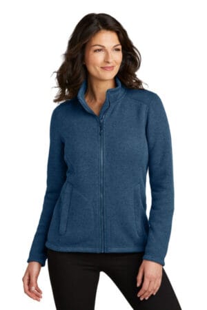 INSIGNIA BLUE HEATHER L428 port authority ladies arc sweater fleece jacket