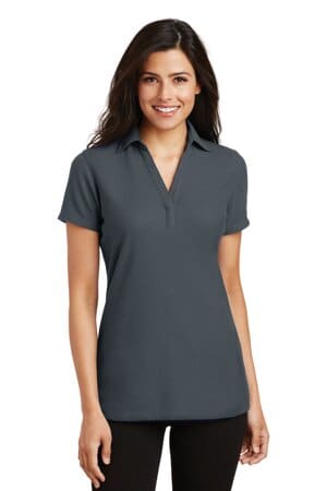 L5001 port authority ladies silk touch y-neck polo