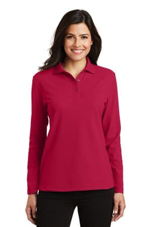 L500LS port authority ladies silk touch long sleeve polo