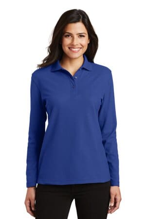 L500LS port authority ladies silk touch long sleeve polo