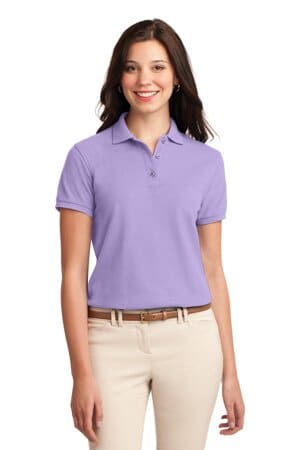 BRIGHT LAVENDER L500 port authority ladies silk touch polo