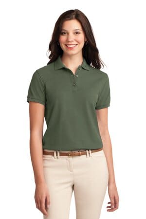 CLOVER GREEN L500 port authority ladies silk touch polo