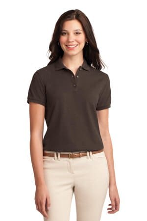 COFFEE BEAN L500 port authority ladies silk touch polo