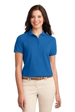 STRONG BLUE L500 port authority ladies silk touch polo