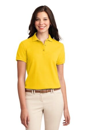 SUNFLOWER YELLOW L500 port authority ladies silk touch polo