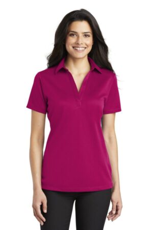 PINK RASPBERRY L540 port authority ladies silk touch performance polo
