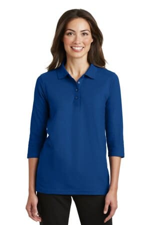 ROYAL L562 port authority ladies silk touch 3/4-sleeve polo