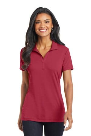 CHILI RED L568 port authority ladies cotton touch performance polo