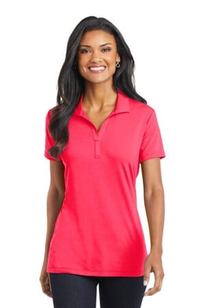 HOT CORAL L568 port authority ladies cotton touch performance polo
