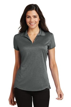 CHARCOAL HEATHER L576 port authority ladies trace heather polo