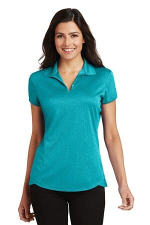 TROPIC BLUE HEATHER L576 port authority ladies trace heather polo