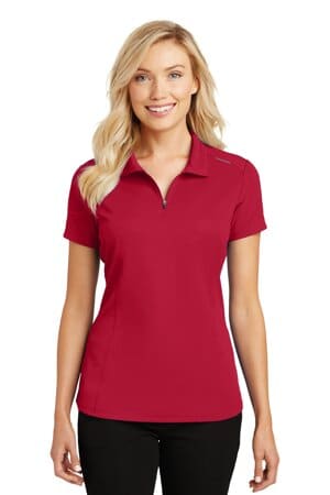 RICH RED L580 port authority ladies pinpoint mesh zip polo