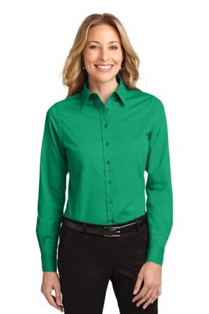 COURT GREEN L608 port authority ladies long sleeve easy care shirt