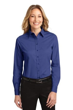 MEDITERRANEAN BLUE L608 port authority ladies long sleeve easy care shirt
