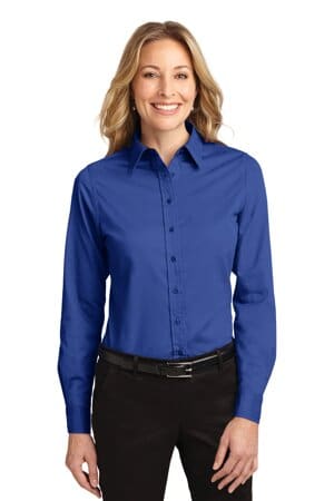 ROYAL/ CLASSIC NAVY L608 port authority ladies long sleeve easy care shirt