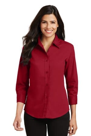 RED L612 port authority ladies 3/4-sleeve easy care shirt
