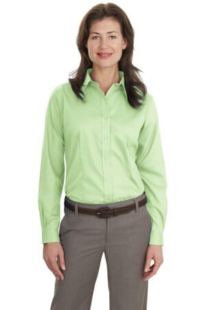 GREEN MIST L638 port authority ladies non-iron twill shirt