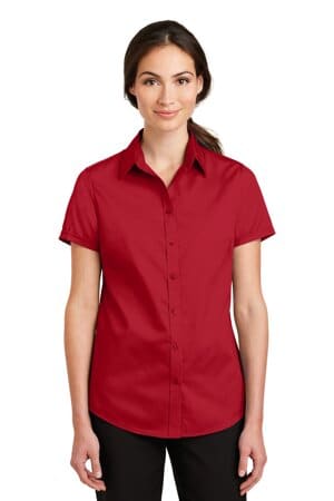 RICH RED L664 port authority ladies short sleeve superpro twill shirt