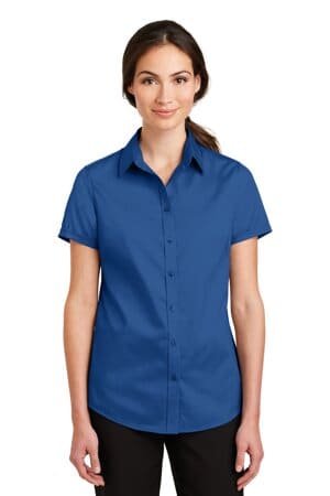L664 port authority ladies short sleeve superpro twill shirt