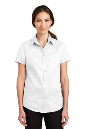 L664 port authority ladies short sleeve superpro twill shirt