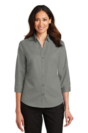 L665 port authority ladies 3/4-sleeve superpro twill shirt