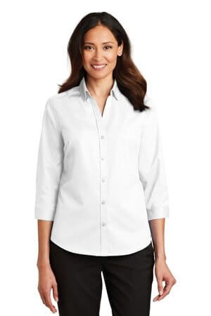 L665 port authority ladies 3/4-sleeve superpro twill shirt