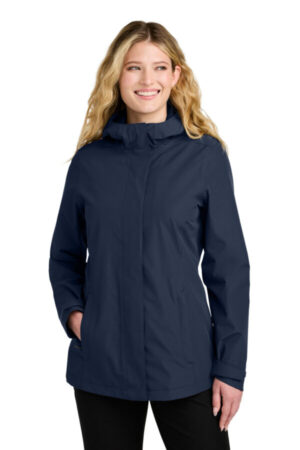 TRUE NAVY L714 port authority women's c-free rain jacket