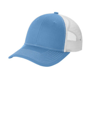 CAROLINA BLUE/ WHITE LC111 port authority snapback ponytail trucker cap