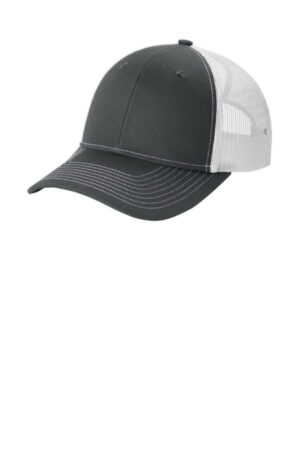 GREY STEEL/ WHITE LC111 port authority snapback ponytail trucker cap