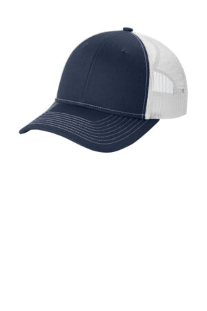 TRUE NAVY/ WHITE LC111 port authority snapback ponytail trucker cap