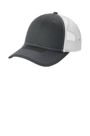 GREY STEEL/ WHITE GREY STEEL/ WHITE LC401 port authority snapback ponytail trucker cap