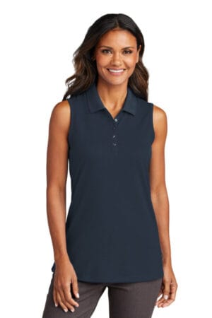 RIVER BLUE NAVY LK110SV port authority women's dry zone uv micro-mesh sleeveless polo