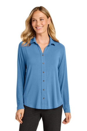 LK5602 port authority women's luxe knit button tunic