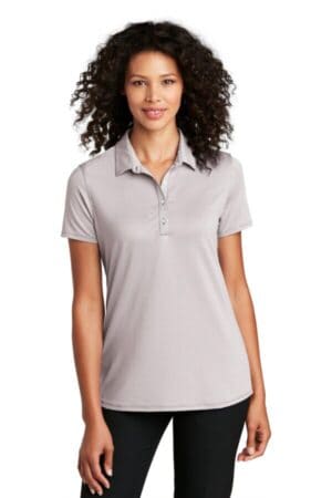 GUSTY GREY/ WHITE LK646 port authority ladies gingham polo