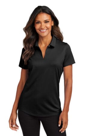 BLACK LK683 port authority women's city stretch polo