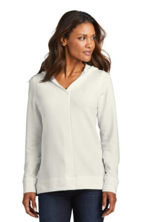 IVORY CHIFFON LK826 port authority ladies microterry pullover hoodie