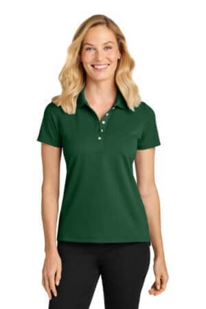 HUNTER GREEN LK845 port authority women's dry zone stain-release grid polo