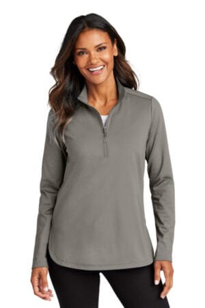 LK880 port authority women's c-free double knit 1/4-zip