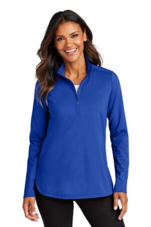 LK880 port authority women's c-free double knit 1/4-zip