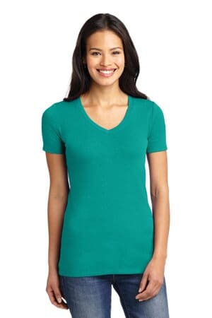 DEEP JADE GREEN LM1005 port authority ladies concept stretch v-neck tee